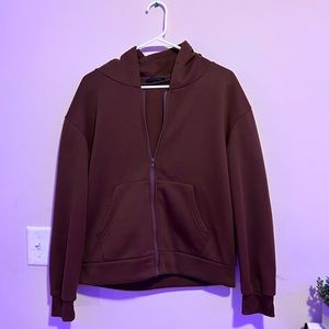 Brown Zipper Hoodie